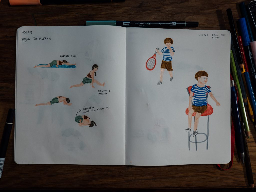 sketchbook di luglio silviabes - yoga e B